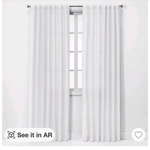 Threshold light filtering linen curtain white 54 x 95